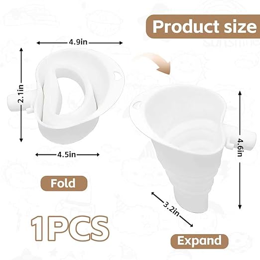 Flour Funnel for Kitchen Aid Stand Mixer 2 Pack, Silicone Stand Mixer Attachment, Spill Proof Ingredient Chute for Kitchen Aid Artisan, Foldable, BPA-Free