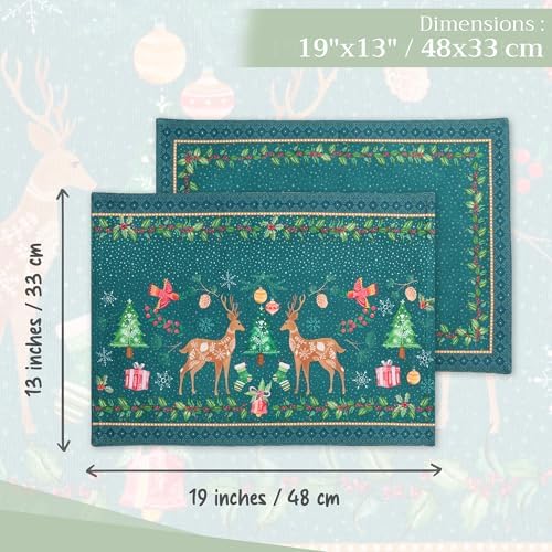Maison d' Hermine Placemats Set of 4 Reusable 100% Cotton (13"x19")