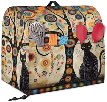 Stand Mixer Covers Black Cat Flower Print Dust Mixer Covers for Stand Mixer Kitchen Counter Mixer Parts & Accessories Decor for Kitchen Kid Mixer Cover