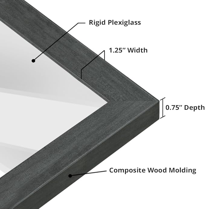wallsthatspeak 24x36 Slate Gray Picture Frame for Puzzles Posters Photos or Artwork