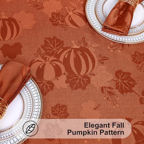 Smiry 52x70 Inch Thanksgiving Jacquard Rectangle Table Cloth for Fall