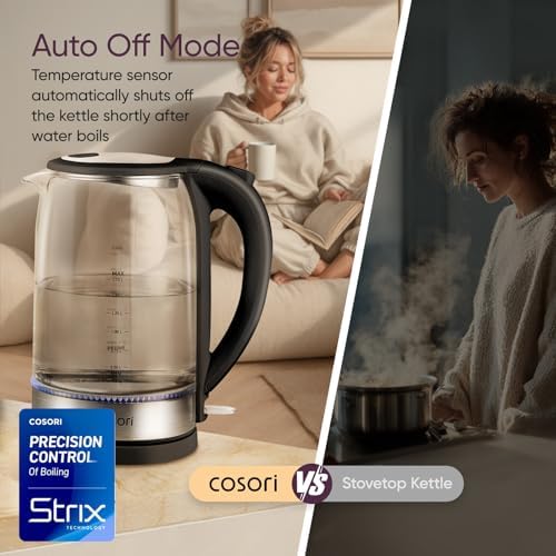 Cosori Electric Kettle, No Plastic Contact with Water, 1.7L, Black - Image 7
