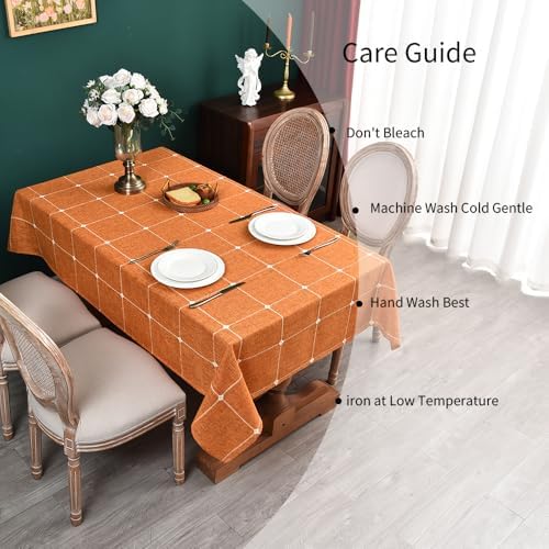 Zobesta Orange Tablecloths Rectangular 120x53 in Fall Table Cloth Linen