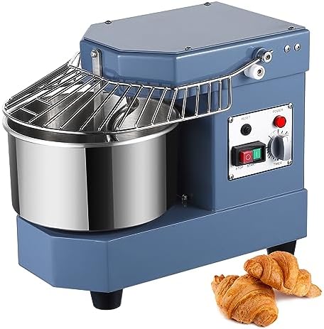 Commercial Dough Mixer, Garvee 8 QT Food Mixer 450W Dual Rotating Dough Kneading Machine with Stainless Steel Bowl, Stand Mixer with Safety Shield, 110V for Restaurant, Bakeries, Pizzeria