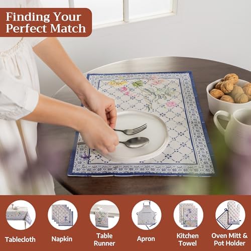 Maison d' Hermine Placemats Set of 4 Reusable 100% Cotton (13"x19")