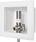 EFIELD Pex Pre-assembled Dishwasher Outlet Box, 1/2-Inch Barb Crimp Pex F1807 Inlet with Installed 1/4-Turn Stop Angle Valve, Copper Water Hammer Arrestor, Chrome Plated,(DW010)