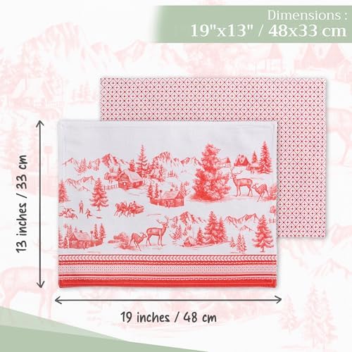 Maison d' Hermine Placemats Set of 4 Reusable 100% Cotton (13"x19")