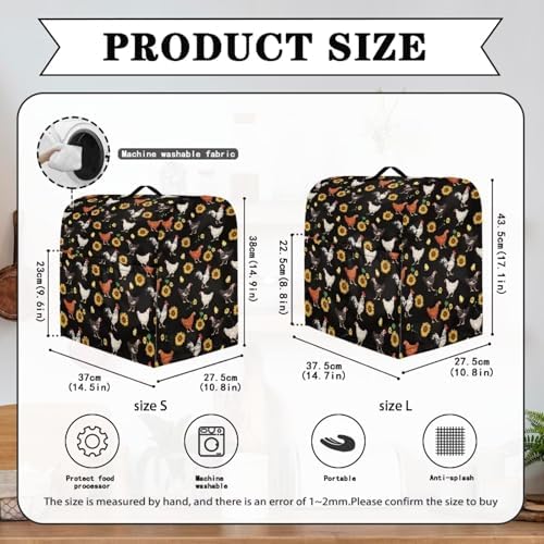 Stand Mixer Cover Dust Covers for 4.5qt-5qt Rooster with Sunflower Dustproof Cover Protector Compatible with 4.5-5 Quart Kitchen Aid Mixer