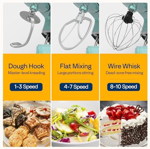 VIVOHOME 6-in-1 Stand Mixer, 8.5-Quart Tilt-Head Mixer, 10 Speeds, Blue