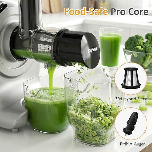 Sunvivi 4-in-1 Multifunctional Stand Mixer, Electric Dough Mixer with 5.3 Quart Stainless Steel Bowl, Electric Stand Mixer for Baking & Home Cooking, with Meat Grinder, Juice Blender & Salad Maker