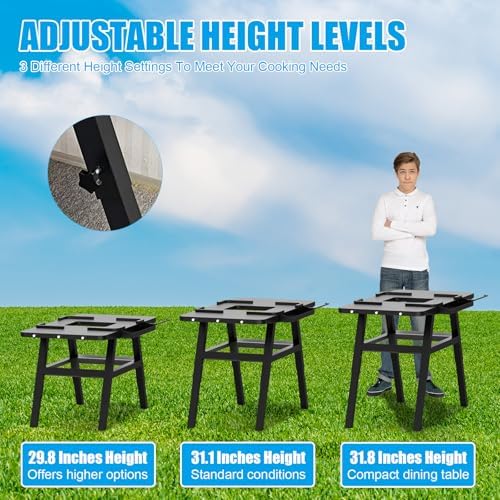 Adjustable Cart for Ninja Outdoor Woodfire Grill Stand OG700 OG800 OG900