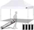 Eurmax USA 10'x15' Pop Up Canopy Tent Commercial Instant Canopies with Heavy Duty Roller Bag,Bonus 4 Sand Weights Bags (White)