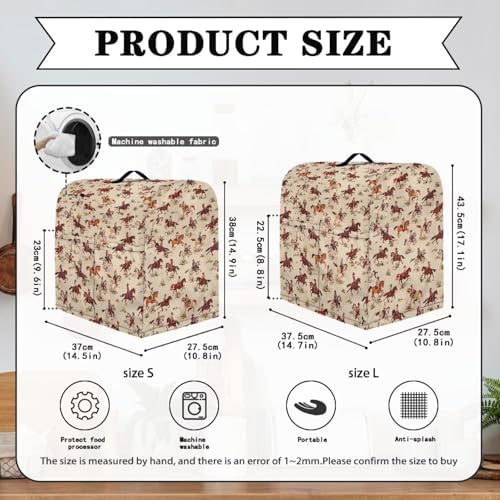 Universal Stand Mixer Dustproof Cover Horse Cowboys Pattern Compatible with Kitchen Aid Mixer Soft Washable Stand Mixer Covers for 4.5-5 Qt Mixer