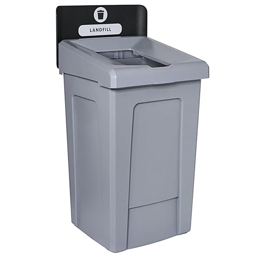 33 Gallon Landfill Waste Bin with Open-Top Lid – Heavy-Duty Commercial Trash Can with Liner Cinches and Venting Channels – for Offices, Schools, and Restaurants