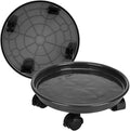 2 Pack Plant Caddy With Wheels 13inch,Round Potted Rolling Plant Stand With Wheels Heavy Duty Flower Pot Rack on Rollers Dolly Trolley Saucer Tray Pallet Plant Rollers with Wheels (13inch, Black)