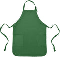 Apron Commercial Restaurant Home Bib Spun Poly Cotton Kitchen Aprons (2 Pockets) in Dark Green