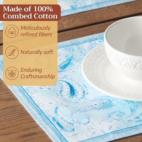 Maison d' Hermine Placemats Set of 4 Reusable 100% Combed Cotton (13"x19")