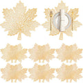 Ziliny 12 Pack Thanksgiving Maple Leaf Placemats, Fall Placemat, Gold