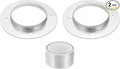 PATIKIL 2Pcs 4 Inch Duct Connector Flange, Metal Straight Pipe Exhaust Flange Duct Mounting Plate for Heating Cooling Ventilation HVAC System, Galvanize Steel