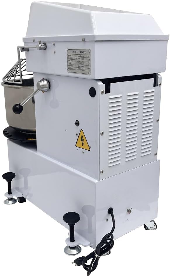 110V 1.5KW Dough Mixer 20L Food Mixer Machine Commercial Dual Rotating Dough Kneading Machine Stainless Steel Blade Electric Food Mixer with Detachable Stainless Steel Bucket