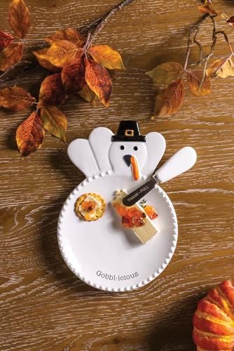 Mud Pie Thanksgiving Turkey Plate & Spreader Set
