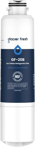 GLACIER FRESH Compatible with Samsung DA29-00020B Refrigerator Water Filter, DA29-00020A/B, DA29-00020B-1, HAF-CIN/EXP, 46-9101, RF4267HARS For French Door Fridge Kitchen (Pack of 1)