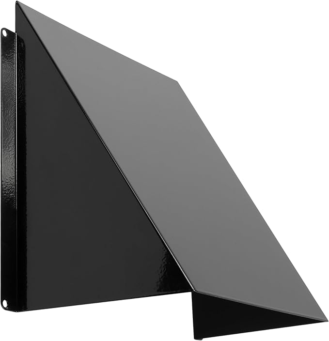 8" x 8" Black Galvanized Steel Vent Cover - Duct Exhaust/Inlet Rain Deflector - Weatherproof Guard for Open Ventilation Systems - Indoor/Outdoor Vent Hood - Air Vent Grille Protection Roof