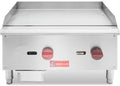 WESTLAKE 24"W Commercial Gas Griddle Countertop Natural Gas and Propane Griddle with 2 Burners 60000 BTU, Stainless Steel Plate Grill for Restaurants
