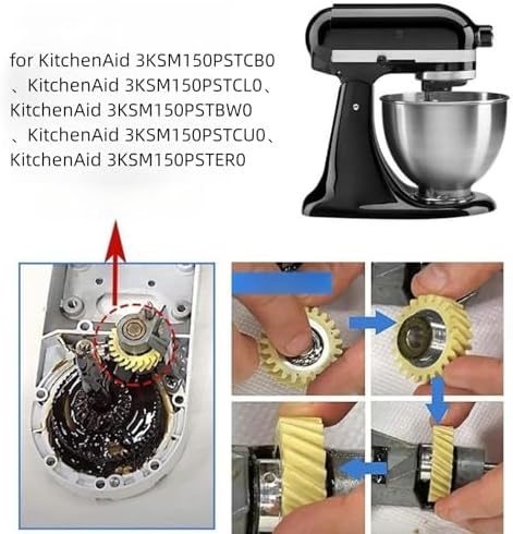 W10112253 Mixer Worm Gear Compatible with Whirlpool & KitchenAid Mixers Gear Replace Parts WPW10112253 4162897 4169830 AP4295669 PS11748374 4161531（4PCS）