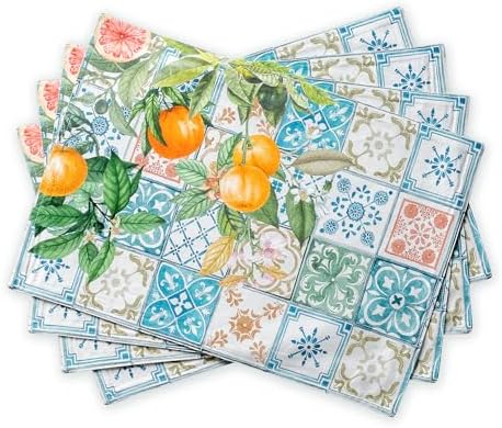Maison d' Hermine Placemats Set of 4 Reusable 100% Cotton (13"x19")