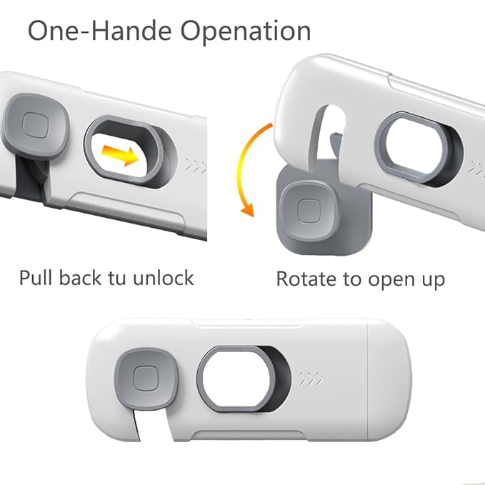 10Pack Child Proof Refrigerator Lock, Fridge Locks for Kids,with Adhesive,Child Safety Locks for Doors, RV Refrigerator, Oven Lock Child Safety Baby Cabinet Locks (Light Gray,10 Count (Pack of 1))