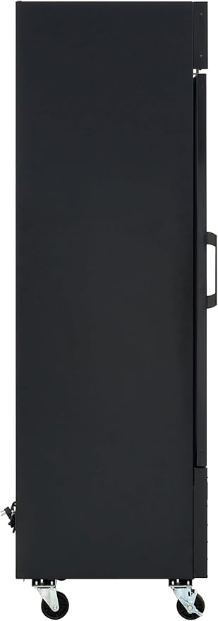 Kratos Commercial Display Freezer, 27" Wide One Glass Door Merchandising Freezer, Black, Mobile, 13 Cubic Ft, LED Lighting, 115V (67K-216)