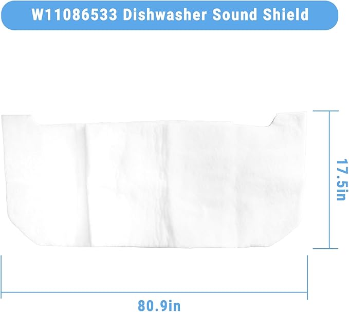 W11086533 dishwasher sound insulation，dishwasher insulation blanket- Fits Whirlpool, Kenmore, Maytag -,insulation pad for dishwasher Replacement for AP6048046