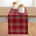 Solino Home 100% Linen Table Runner Red, Classic Tartan Plaid 14 x 132 in
