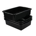 13 L Commercial Bus Tubs, Plastic Commercial Utility Bus Bin, 4 Packs, Black