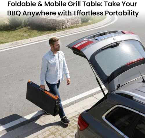 Folding Grill Table for Blackstone 17" & 22" Griddle, Portable Grill Cart