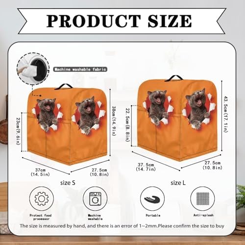 Stand Mixer Covers Kitchen Decoration 3D Cat Print Kitchen Aid Mixer Cover Dust Cover with Pockets and Handle Kitchen Accessories Mixer Covers