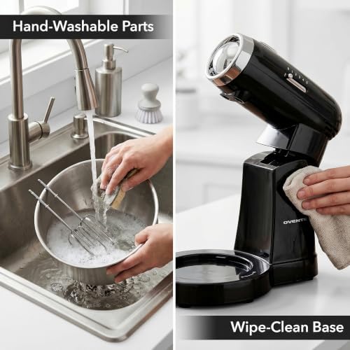 OVENTE Electric Stand Mixer, 3.5 QT, 5 Mixing Speeds, 250W, Black SM680B