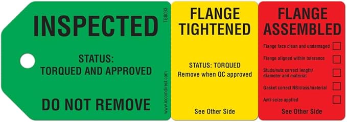 INCOM Manufacturing 3-Stage Flange Tags, Heavy Duty All-Weather DuraPly™, Waterproof and Tear-Resistant, 2.75 inch x 7.9 inch, 100 Pack, TG8033PT100