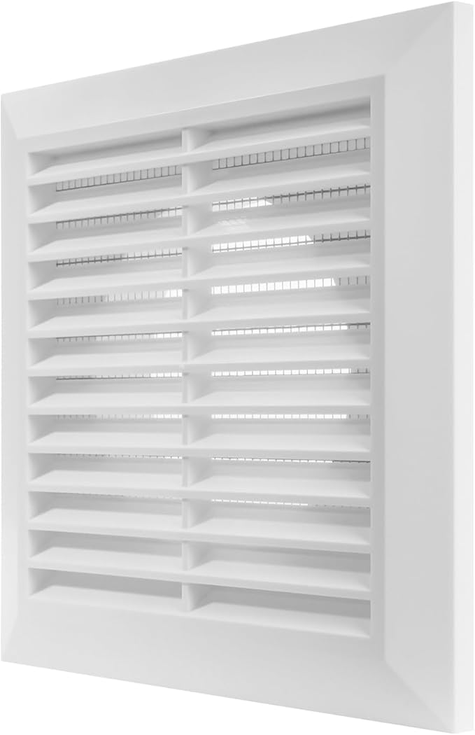 Repa Market 4 Inch (Opening) White Air Vent Cover - Plastic Fresh Air Intake Vent for Round Duct - Register Vent Cover with Mesh Screen - Wall or Ceiling HVAC Return Air Register - Modern Soffit Vents