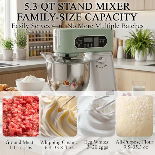5.3 Qt Tilt-Head Stand Mixer, 9-Speed Electric Food Mixer