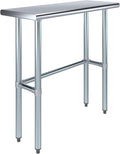 AmGood Stainless Steel Work Table Open Base | NSF Kitchen Island Food Prep | Laundry Garage Utility Bench (36" Long X 14" Deep)