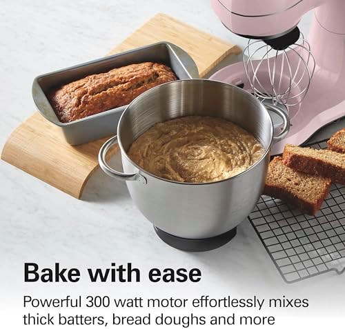 Hamilton Beach 4 Qt Electric Stand Mixer With 7 Speeds, Easy-Carry Handle