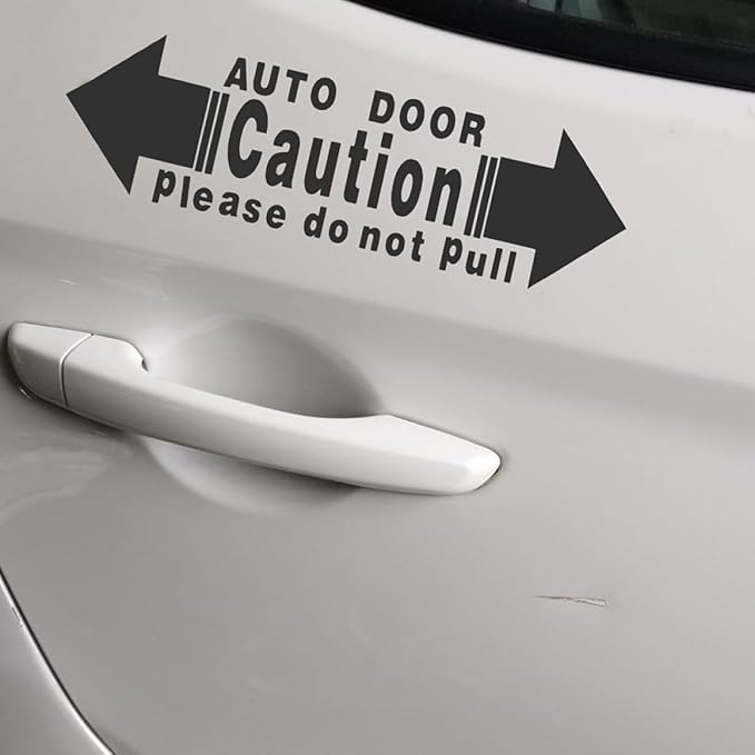 Veemoon Car Door Warning Sticker 4pcs Set Black Sliding Door Labels Do Not Touch Safety Decals for Automotive Exterior Window Glass Protection