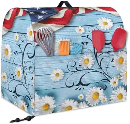 Daisy Mixer Covers Protector Wood Design Stand Mixer Dust Covers Protector 4.5-8 Quart Mixer Fit Tilt Head & Bowl Lift Models Blue