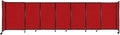 Versare Straightwall Sliding Portable Wall Partition | Freestanding Office Dividers | Locking Wheels | Temporary Room Separator | 15'6'' Wide x 4' Tall Red Fabric Panels