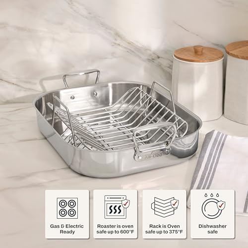 All-Clad Stainless Steel Roaster, 14" x 18" Roaster with rack