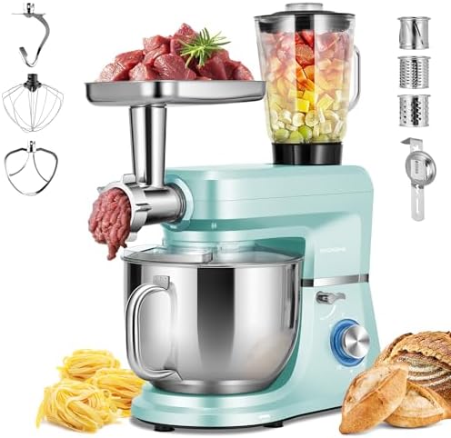 VIVOHOME 6-in-1 Stand Mixer, 8.5-Quart Tilt-Head Mixer, 10 Speeds, Blue