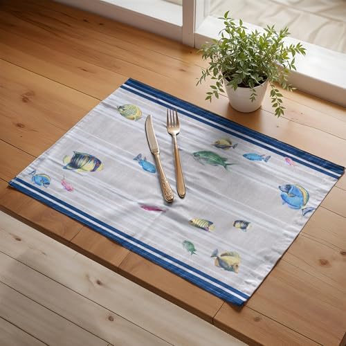 Maison d' Hermine Placemats Set of 4 Reusable 100% Cotton (13"x19")