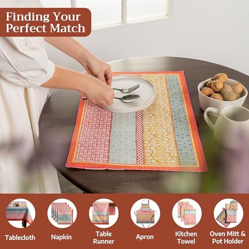 Maison d' Hermine Placemats Set of 4 Reusable 100% Cotton (13"x19")